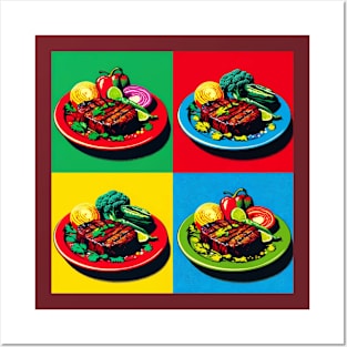 Vibrant Pop Carne Asada Art - Mexican Cuisine Posters and Art